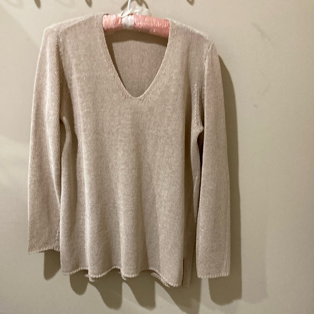 Cream V-Neck Sweater